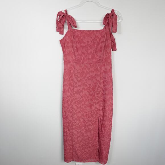 Vici Lisbeth Mauve Pink Tie Strap Slit Midi Dress Size Large - Picture 4 of 11